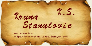 Kruna Stanulović vizit kartica